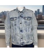 Levis Trucker Jacket Mens Size L Light Wash Faded Distressed Denim Retro... - $37.42