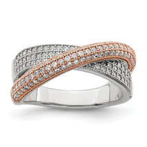 Brilliant Embers Silver Rose Gold-plated  162 Stone Micro Pav CZ Polishe... - $1,445.36 MXN