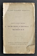 1876 Antique Effects Of Declaration Of Independence New York Centennial Celebrat - £56.60 GBP