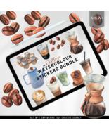 05 Arti.W+｜Coffee Break Warm Watercolor Stickers Bundle - £2.26 GBP