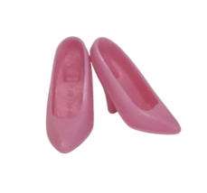Vintage Mattel Barbie Rose Pink Closed Toe High Heel Heels Pumps Shoes - $23.75