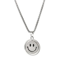 Smile Mood Face Rotatable Pendant For Men Women Titanium Stainless Steel Fidget  - £13.08 GBP