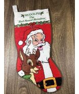 Rudolph The Red Nosed Reindeer Felt Christmas Holiday Stocking Robert L May - $21.11 CAD