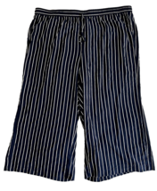 J.Crew Navy with White Striped Cropped Pants Drawstring Waist Size 3X - £22.72 GBP