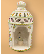 VTG Italian 19th Century Earthenware Lantern Candle Holder Hand Painted ... - $20.67