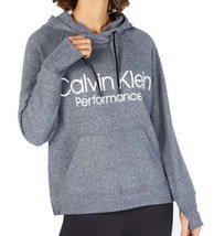 Calvin Klein Womens Performance Logo Fleece Hoodie Size X-Small,Black Heather - £46.55 GBP