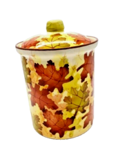 Pier 1 Harvest Leaves Small Lidded Jar - £18.98 GBP