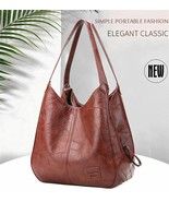 Vintage Women&#39;s Handbag Travel Leather Shoulder Classic Fashion Beauty P... - $48.00 CAD