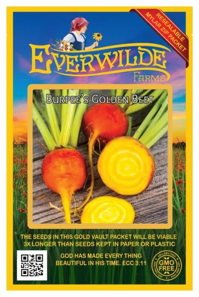 100 Burpee&#39;S Golden Beet Seeds - Everwilde Farms Mylar Seed Packet - £7.59 GBP