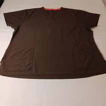 Carhartt Force Scrub Top Womens 3XL Modern Fit Brown V-Neck Nurse Medica... - $13.85