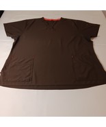 Carhartt Force Scrub Top Womens 3XL Modern Fit Brown V-Neck Nurse Medica... - $13.85