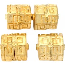 4 Octagon Barrel Bali Beads Gold Plt 13.5mm  - £5.47 GBP