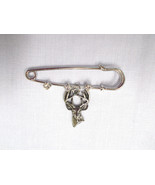 2&quot; PIN BROOCH w 3 CRYSTALS &amp; USA PEWTER DEER 10 POINT BUCK TROPHY HEAD C... - £4.74 GBP