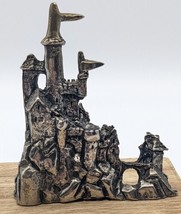 Vintage Polished Pewter/ Gold Tone Turrets on Castle Fantasy Figurine 2.... - £14.68 GBP
