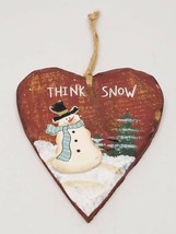 &quot;Think Snow&quot; Home Holiday Winter Christmas Decoration Snowman - $17.33