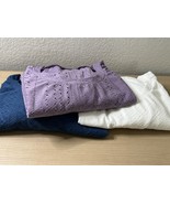 3 Shein Women Frenchy Plus Top Eyelet Embroidery Short Sleeve Tee Stretc... - $17.82