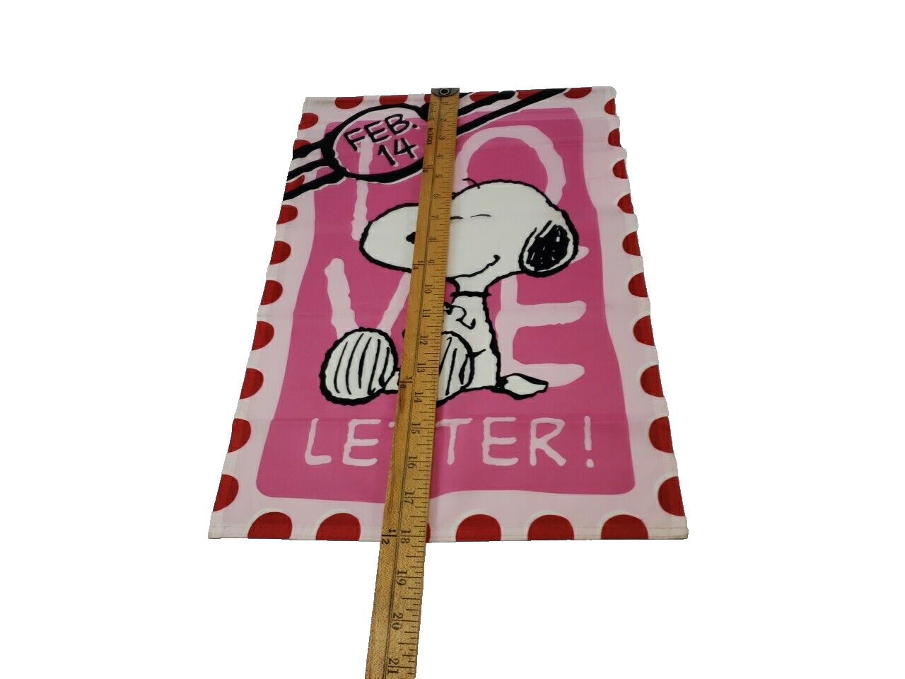 Snoopy Valentine's Letter Pink w Red Garden FEB 14 Flag Decorative Yard Banner  - $9.85