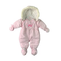 Bright Future Girls Infant Baby Size 0 9 months Pink Bears Vintage Snows... - $13.85