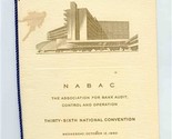 Beverly Hilton Hotel NABAC Banquet Menu Beverly Hills California 1960 - $17.82