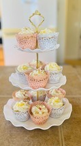 3 Tier Cupcake Stand Holder, Plastic Cup Cake Stand 9.84 x 9.84 x 1.18 i... - $22.27 CAD