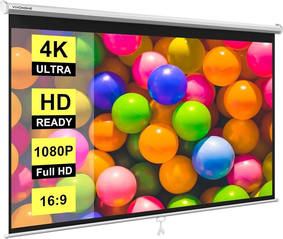 Portable 80 Inch White Projector Screen - 4K Ready for Movies & Presentations Item image 3