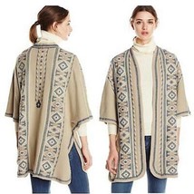 Johnny Was JWLA Embroidered Ruana Open Front Poncho Blanket Cotton Knit Sz XL - £111.25 GBP