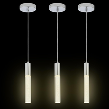 Cuaulans LED Pendant Lights 3 Pack, Bubble Crystal Chrome Pendant Lighting for K - £106.68 GBP