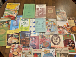 Lot of 25 Vintage Cookbooks Recipes Jello Mary Lee Taylor Hellmann&#39;s Calumet - £23.69 GBP