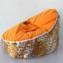 New Baby Bean Bag Leopard Print Sleeping Bean Bag Orange Strap Without F... - £39.04 GBP