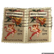 USPS Stamp 10c Christmas Holiday Card Issued 1975 Canceled Ungraded Lot of 2 - £5.49 GBP