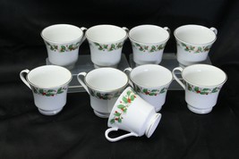 China Pearl Noel Christmas Cups Lot of 9 Brown Back Stamp Xmas - £19.37 GBP