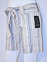 ZARA Bermuda SHORTS Built In WIDE BELT Multi STRIPED ( M ) - $69.27
