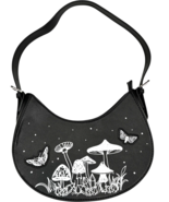 Cosmic Aura Mushroom Butterfly Polyurethane Black &amp; White Shoulder Bag NWOT - €28,30 EUR