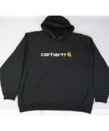 Carhartt Hoodie Mens XXL Black Sweatshirt Sweater Original Fit Spell Out... - $25.60