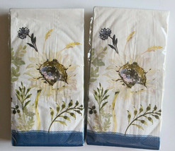 Paper Napkins Guest Towels Blue Fields Bath 20 ct. 2 pk Sunflower Thanksgiving - £15.74 GBP