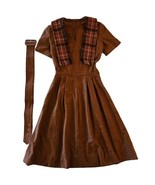 Vintage Dress Womens 10/12 Handmade Wool Blend Belted Sash Collar Short ... - £42.97 GBP
