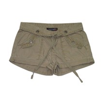 Levis Shorts Juniors Size 1 Khaki Belted Cuffed Distressed Beige Cotton - £7.13 GBP