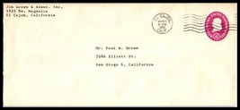 1960 US Cover -Jim Brown &amp; Associates, El Cajon, California to San Diego, CA D13 - £2.36 GBP