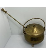 Vintage Brass Smudge Pot Cauldron Fire Starter with Lid And Wand  - $35.06