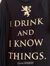 NWOT - Game of Thrones &quot;I Drink &amp; I Know Things&quot; Adult Size XL Short Sleeve Tee - £12.63 GBP