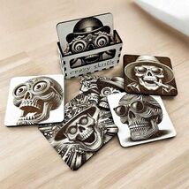 Crazy Skulls Coaster Set – Gothic Chic Drink Art - $30.00
