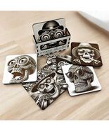 Crazy Skulls Coaster Set – Gothic Chic Drink Art - $30.00