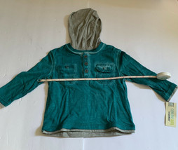 Oshkosh Genuine Kids Size 2T Boy&#39;s Blue Ocean Pigment Dye Hoodie, Brand ... - £13.93 GBP