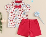 NEW 4th of July Popsicle Ice Cream Boys Short Sleeve Button Shirt Shorts... - £9.58 GBP