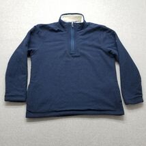 Orvis Sweater Mens XL Blue Long Sleeve Pullover Mock Neck Zip Sherpa Lining - $452.38 MXN
