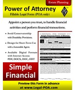 Simple Financial Power of Attorney - Form &amp; Instructions ( Legal Kit ) - $189.88 MXN