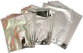 Aluminium Silver foil Pouches 8x10 Inches of Bags for Tea Coffee Food 100 Pieces - £11.08 GBP