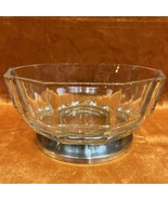 Vtg Godinger 10 Sided Crystal Serving Bowl With Silver Plated Base 1960s... - $20.51 CAD