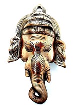 Ganesh Ganesha Elephant God Large Metal Wall Plaque Mask 27 cm Cast Diwali - £18.57 GBP