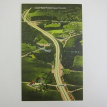 Vintage Linen Postcard Aerial View Pennsylvania Turnpike Dream Highway Ridge Cut - £4.68 GBP